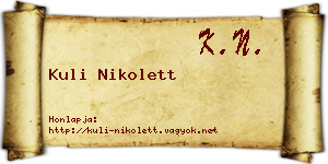 Kuli Nikolett névjegykártya